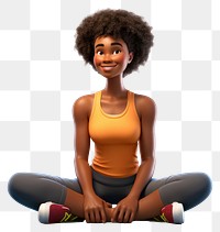 PNG Sitting cartoon female adult. 