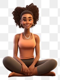 PNG Sitting cartoon sports female. AI generated Image by rawpixel.