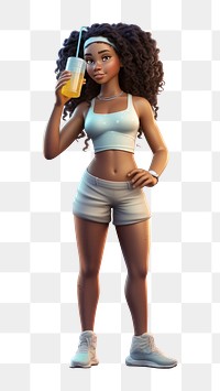 PNG Cartoon sports shorts female. AI generated Image by rawpixel.
