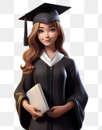 PNG Graduation cartoon adult woman. AI generated Image by rawpixel.