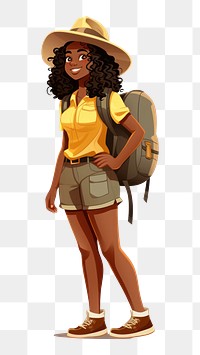 PNG Backpack cartoon shorts female. AI generated Image by rawpixel.