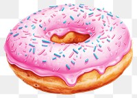 PNG Donut dessert food confectionery, digital paint illustration. AI generated image