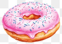 PNG Donut dessert food confectionery, digital paint illustration. 