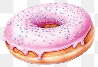 PNG Donut dessert food cake, digital paint illustration.