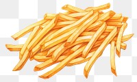 PNG Fries food white background french fries, digital paint illustration. AI generated image