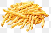 PNG Fries food white background french fries, digital paint illustration.