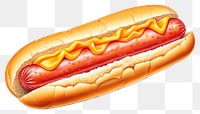 PNG Ketchup food white background bratwurst, digital paint illustration. AI generated image