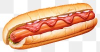 PNG Ketchup food white background bratwurst, digital paint illustration.