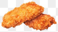 PNG Fried food white background fried chicken, digital paint illustration. AI generated image