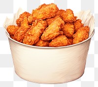 PNG Fried food white background fried chicken, digital paint illustration.