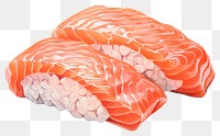 PNG Salmon seafood sushi dish, digital paint illustration. 