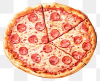 PNG Pizza food red white background, digital paint illustration.