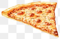 PNG Pizza cheese food white background, digital paint illustration. AI generated image