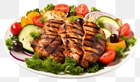 PNG Grilled chicken vegetable salad plate. 