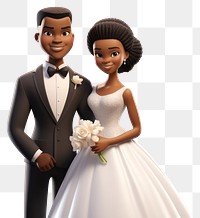 PNG Bride wedding cartoon dress. 