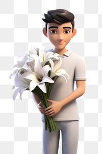 PNG Cartoon flower adult plant. AI generated Image by rawpixel.