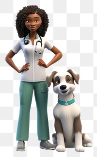 PNG Cartoon female adult dog. 