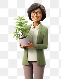 PNG Plant houseplant holding cartoon. 