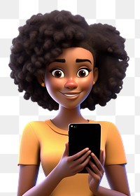 PNG Cartoon adult woman phone. 