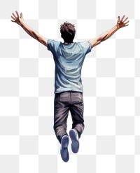 PNG Jumping dancing t-shirt adult. AI generated Image by rawpixel.