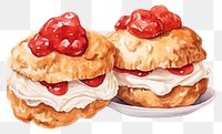 PNG Scones cream dessert pastry. AI generated Image by rawpixel.