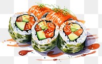 PNG Sushi food rice meal. AI generated Image by rawpixel.