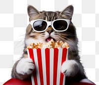 PNG Popcorn glasses mammal animal. AI generated Image by rawpixel.