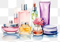 PNG Cosmetics perfume bottle arrangement. AI generated Image by rawpixel.