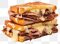 PNG Roast beef sandwich bread food white background. AI generated Image by rawpixel.