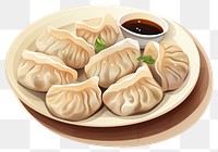 PNG Dumpling plate food meal. 