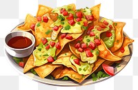 PNG Nachos snack food condiment. AI generated Image by rawpixel.