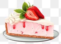 PNG Cake strawberry cheesecake dessert. AI generated Image by rawpixel.