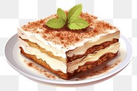 PNG Tiramisu dessert cream plate. 