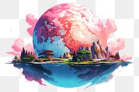 PNG Outdoors painting sphere space transparent background