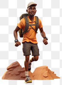 PNG Cartoon hiking adult man. AI generated Image by rawpixel.