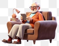 PNG Furniture armchair glasses cartoon. 