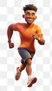 PNG Jogging cartoon white background determination. 