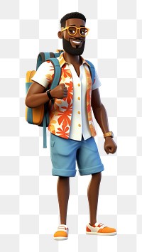 PNG Backpack vacation cartoon shorts. AI generated Image by rawpixel.