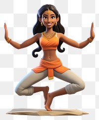 PNG Yoga figurine exercise cartoon. AI generated Image by rawpixel.