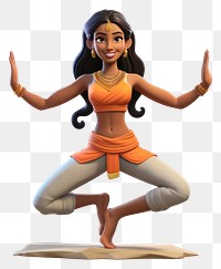 PNG Yoga figurine exercise cartoon. 