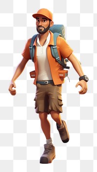 PNG Backpack cartoon portrait. 