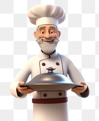 PNG Cartoon adult chef portrait. 