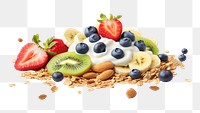 PNG Strawberry blueberry dessert granola. AI generated Image by rawpixel.