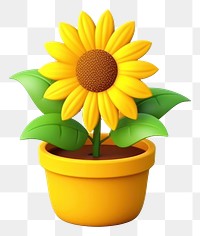 PNG Sunflower cartoon blossom plant. 