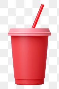 PNG Cup drink straw red. 