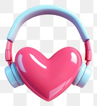 PNG Headphones listening headset heart. AI generated Image by rawpixel.
