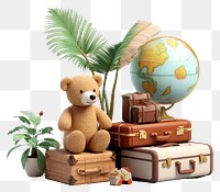 PNG Suitcase luggage toy accessories. AI generated Image by rawpixel.