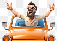 PNG Vehicle driving cartoon adult. AI generated Image by rawpixel.