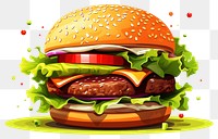 PNG Burger food hamburger vegetable transparent background