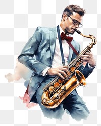 PNG Saxophone glasses adult saxophonist. AI generated Image by rawpixel.